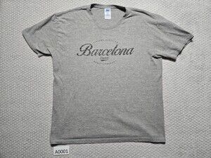 Barcelona Cotton T-Shirt ~ Men’s Large ~ Gray ~ JHK